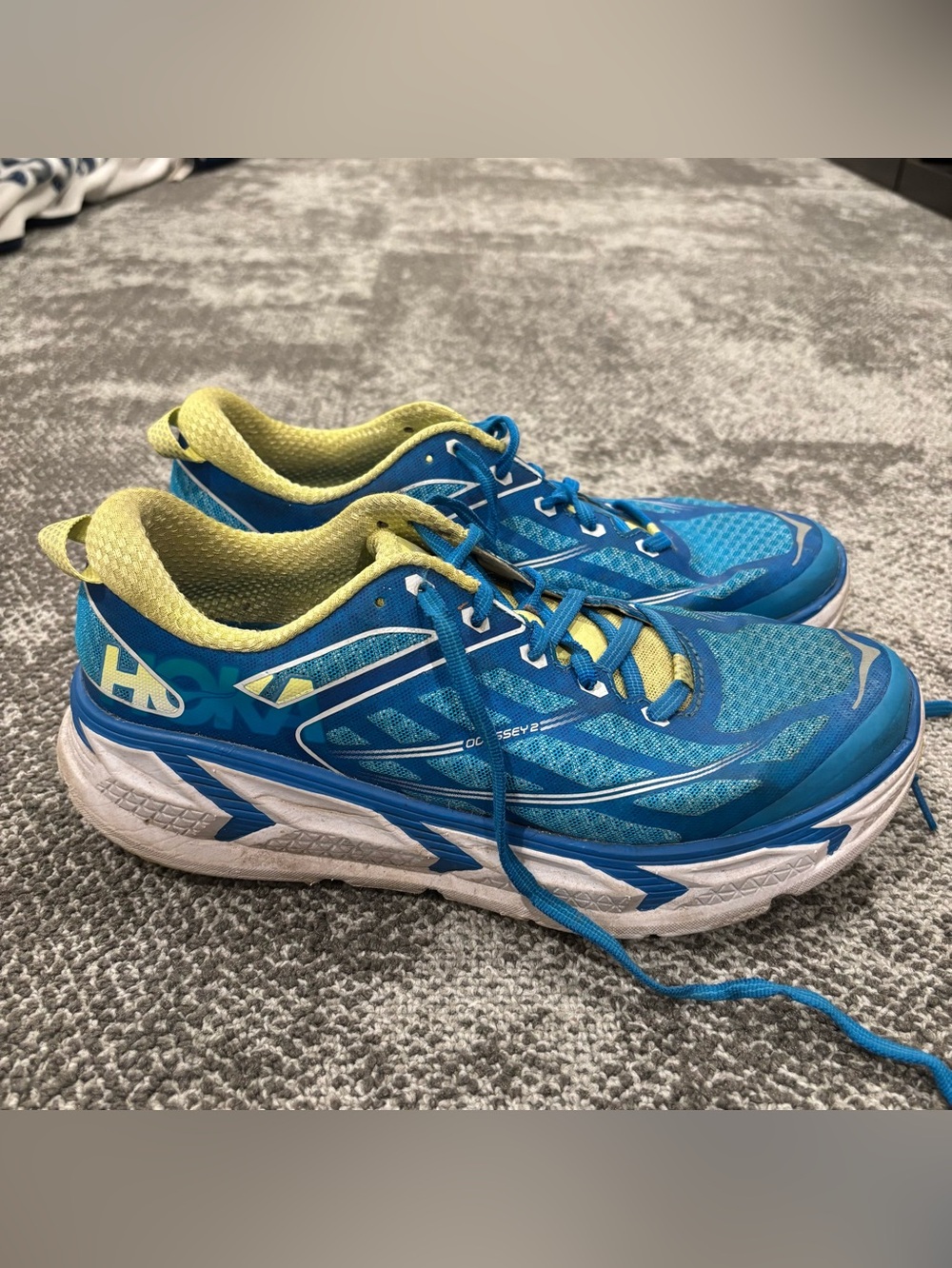 Hoka One One Odyssey 2 Women's Running Shoes US Size 10 Blue Yellow